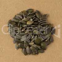 Circle of pumpkin seeds