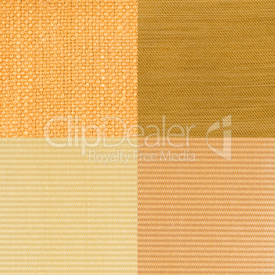 Set of yellow fabric samples