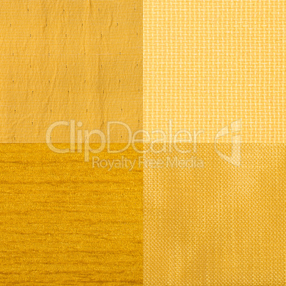 Set of yellow fabric samples