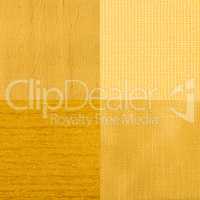 Set of yellow fabric samples