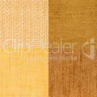 Set of yellow fabric samples