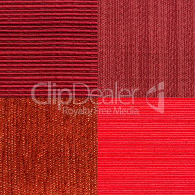 Set of red fabric samples