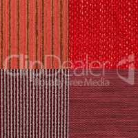 Set of red fabric samples