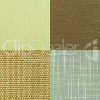 Set of green fabric samples