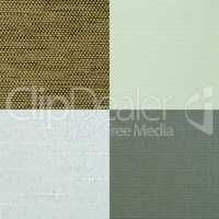 Set of green fabric samples