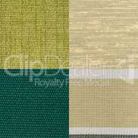 Set of green fabric samples