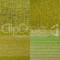 Set of green fabric samples