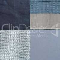 Set of blue fabric samples