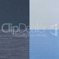Set of blue fabric samples