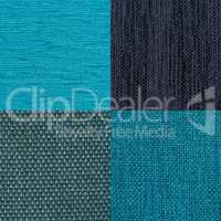 Set of blue fabric samples