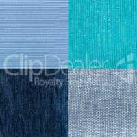Set of blue fabric samples