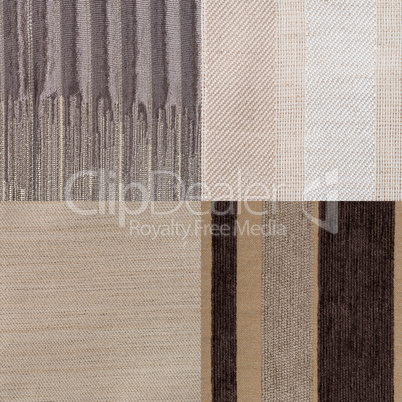 Set of brown fabric samples Set of brown fabric samples