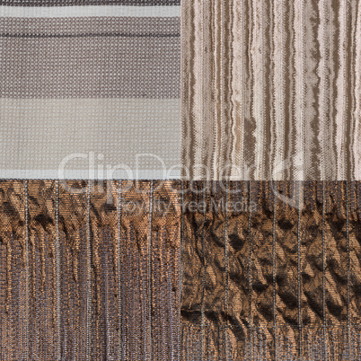 Set of brown fabric samples