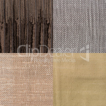 Set of brown fabric samples