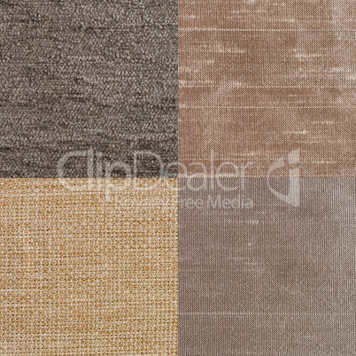 Set of brown fabric samples