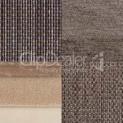 Set of brown fabric samples