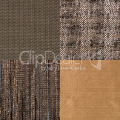 Set of brown fabric samples