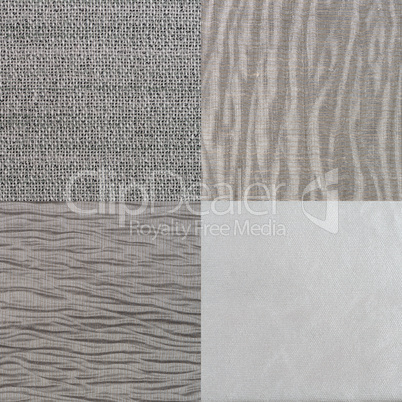 Set of blue fabric samples