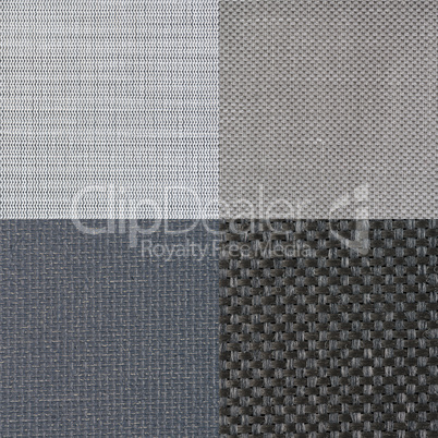 Set of blue fabric samples