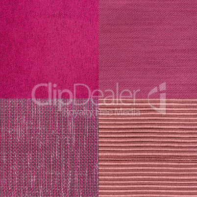 Set of pink fabric samples