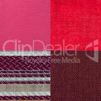 Set of pink fabric samples