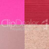 Set of pink fabric samples