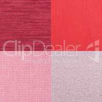 Set of pink fabric samples