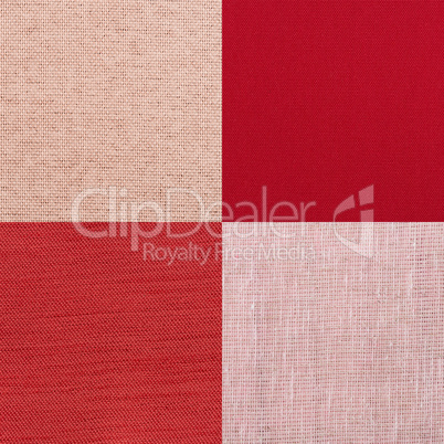 Set of pink fabric samples