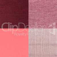 Set of pink fabric samples