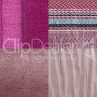 Set of pink fabric samples