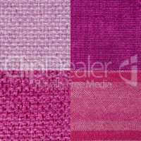 Set of pink fabric samples