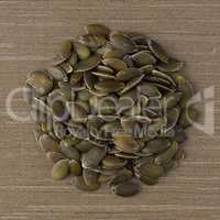 Circle of pumpkin seeds