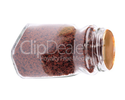 Jar of Instant Coffee Isolated