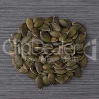 Circle of pumpkin seeds