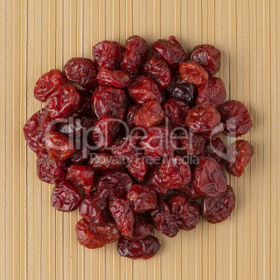 Circle of dried cranberries