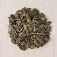 Circle of pumpkin seeds