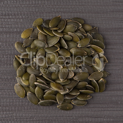 Circle of pumpkin seeds