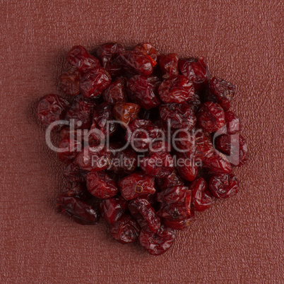 Circle of dried cranberries