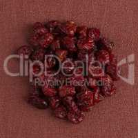 Circle of dried cranberries