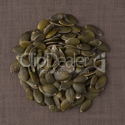 Circle of pumpkin seeds