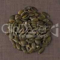 Circle of pumpkin seeds