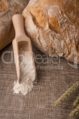 Rustic bread and wheat