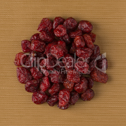 Circle of dried cranberries