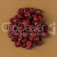 Circle of dried cranberries