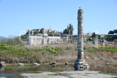 Säule des Artemis-Tempels in Selcuk, Türkei