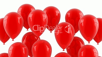 Red balloons fly up