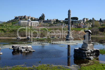 Säule des Artemis-Tempels in Selcuk, Türkei