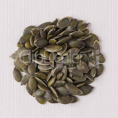 Circle of pumpkin seeds