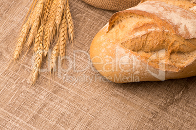 Rustic bread and wheat