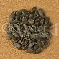 Circle of pumpkin seeds